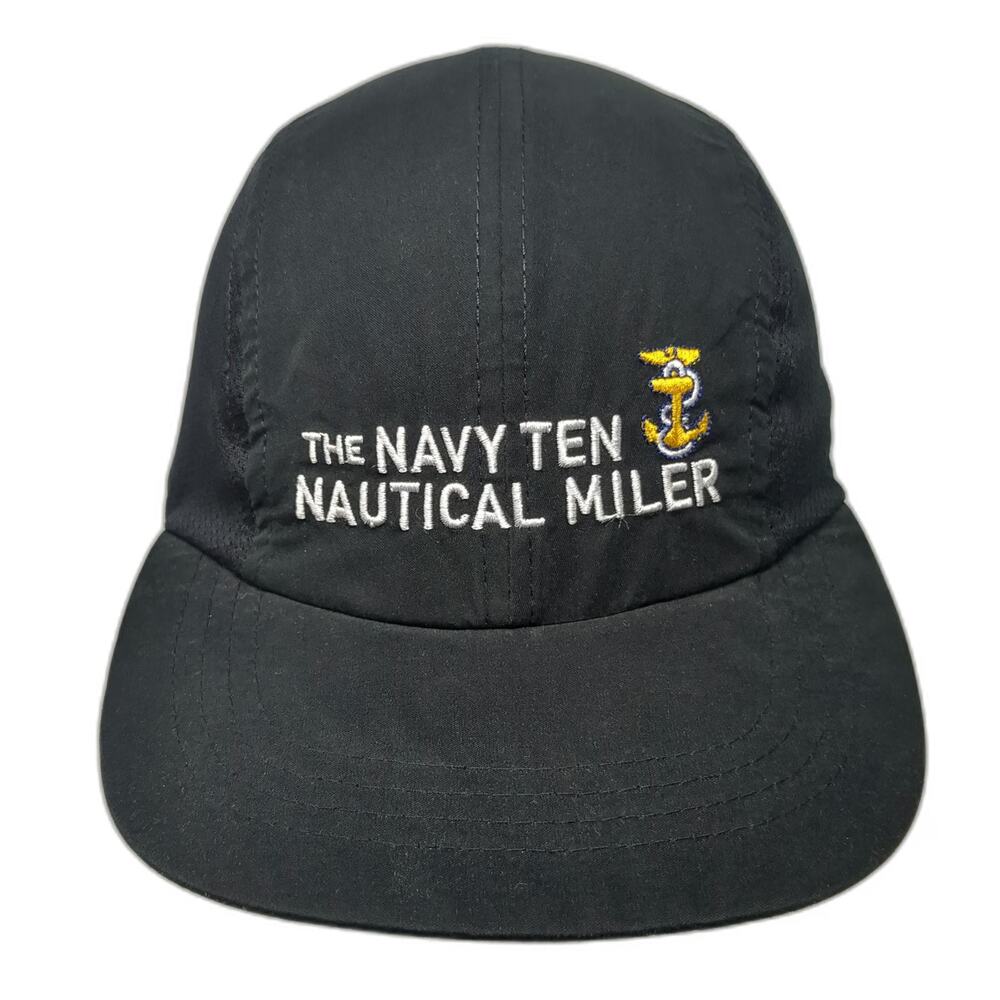 Headsweats Baseball Cap Black One Size Navy Ten Nautical Miler Mesh Race Hat